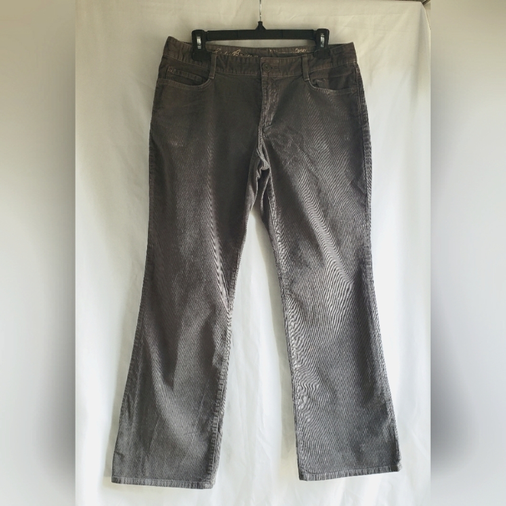 Eddie Bauer Women's Curvy Bootcut Gray Corduroy Pants Size:8